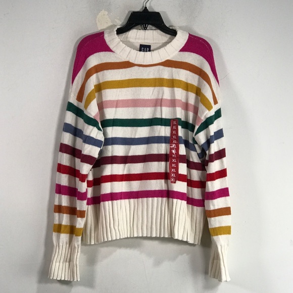 GAP Striped Knit Crewneck Sweater Women's Size XL - Multicolor